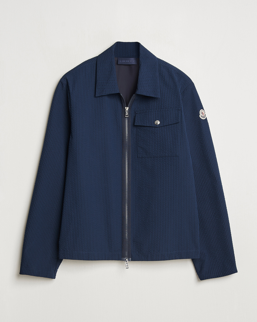Herr | Skjortor | Moncler | Zip Overshirt Navy