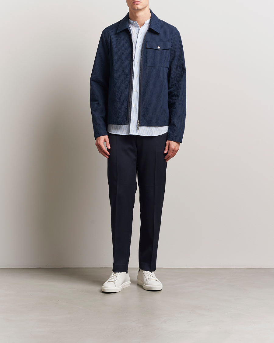Herr | Skjortor | Moncler | Zip Overshirt Navy
