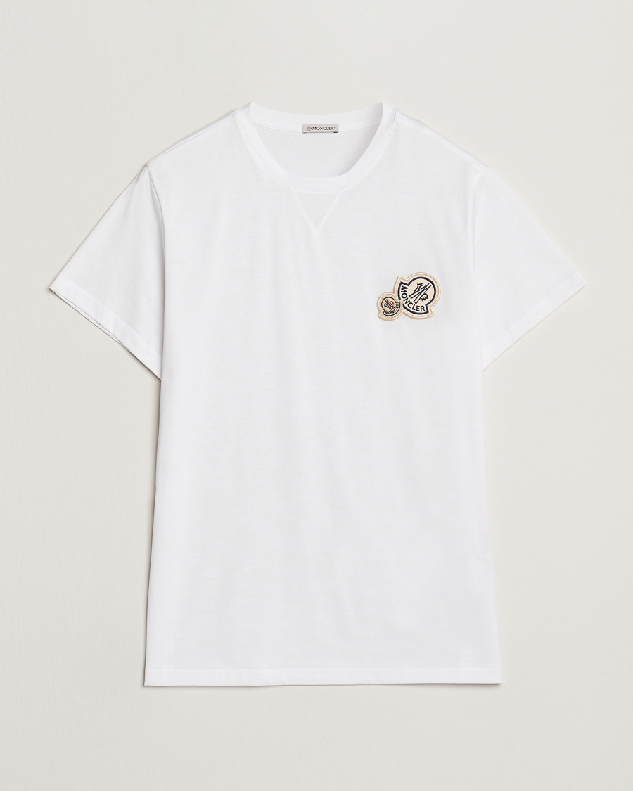 Herr | T-Shirts | Moncler | Double Logo T-Shirt White