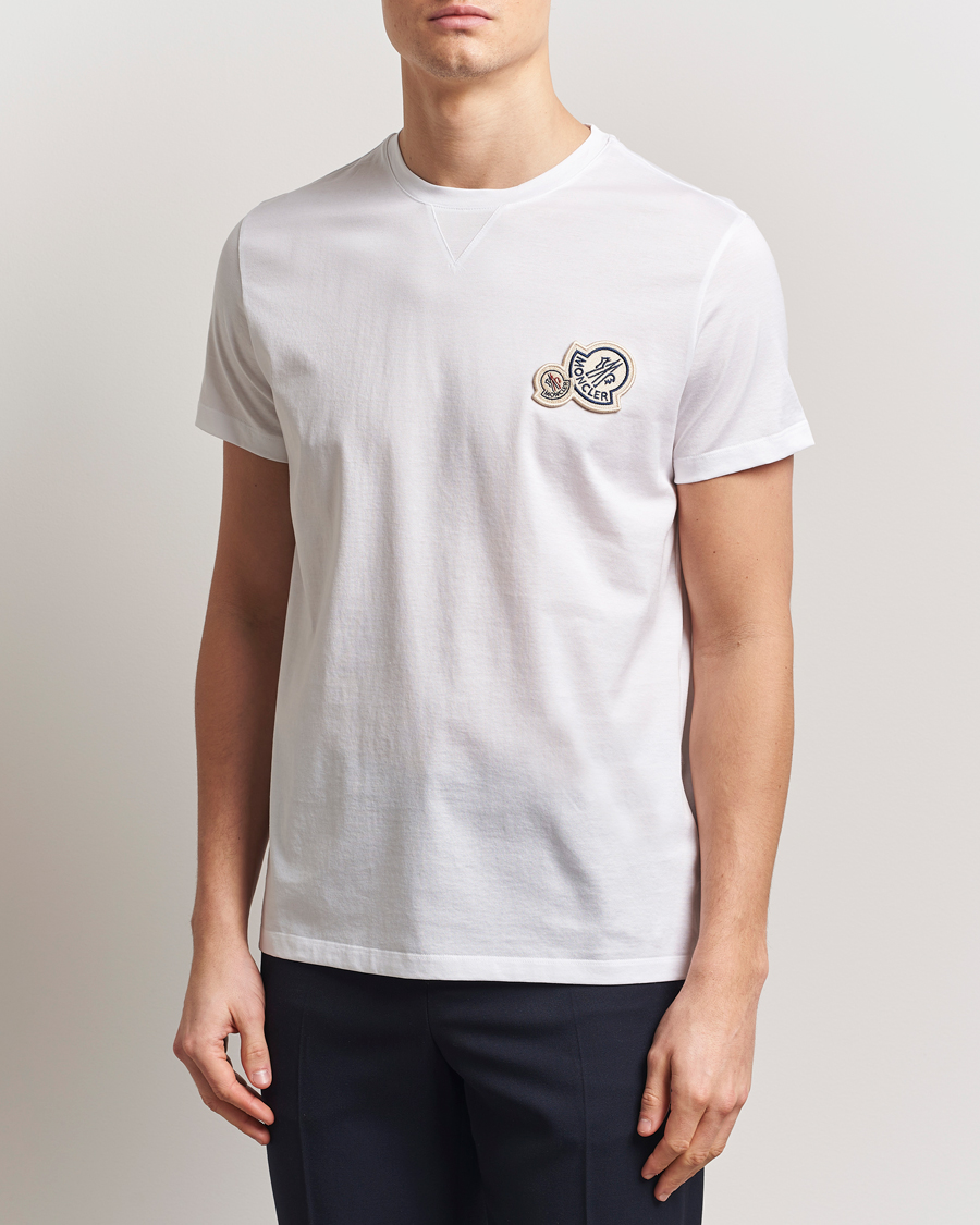 Herr | T-Shirts | Moncler | Double Logo T-Shirt White
