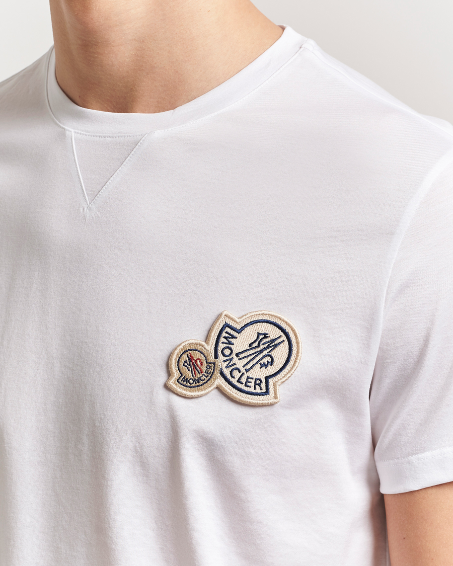 Herr | T-Shirts | Moncler | Double Logo T-Shirt White