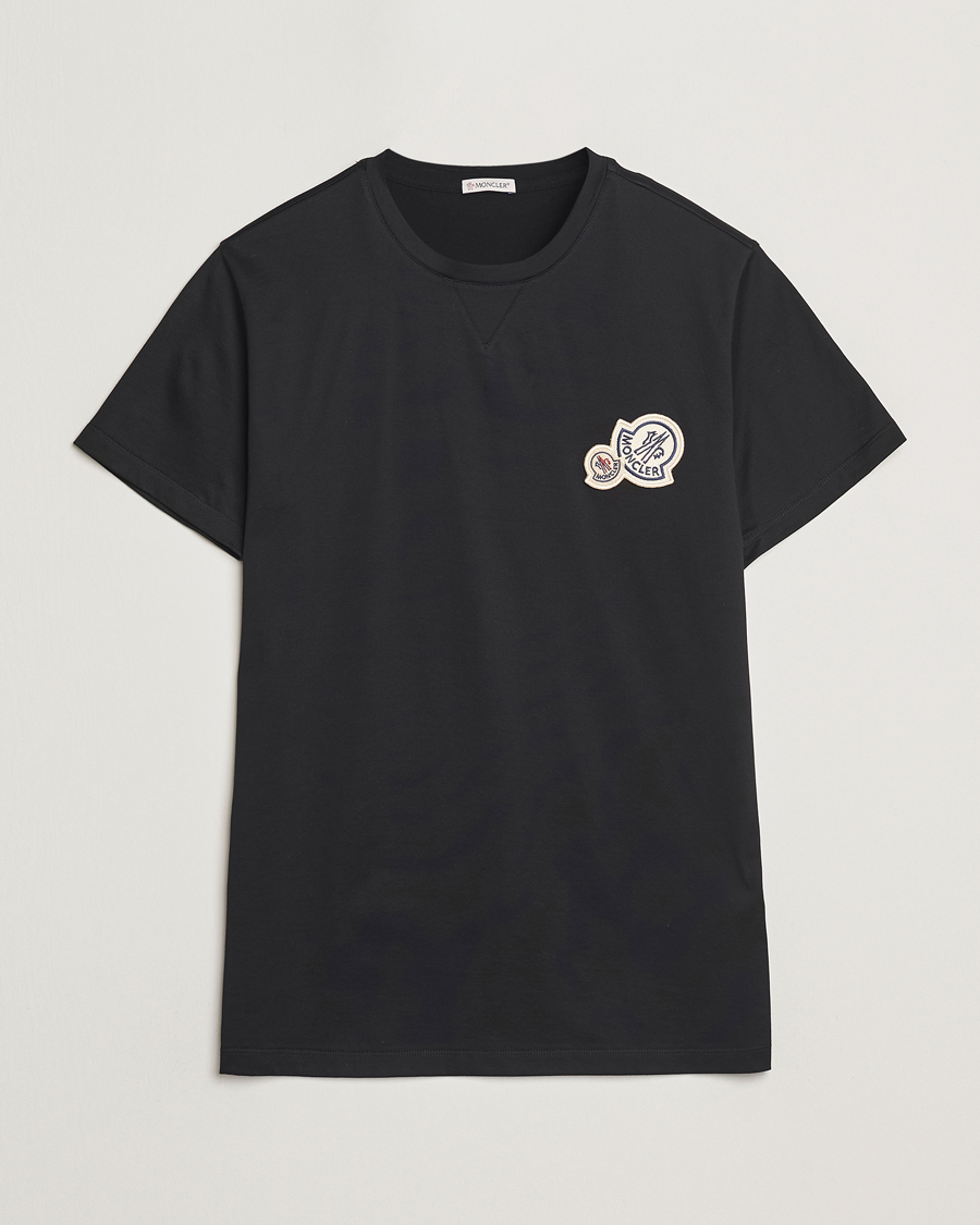 Herr | T-Shirts | Moncler | Double Logo T-Shirt Black