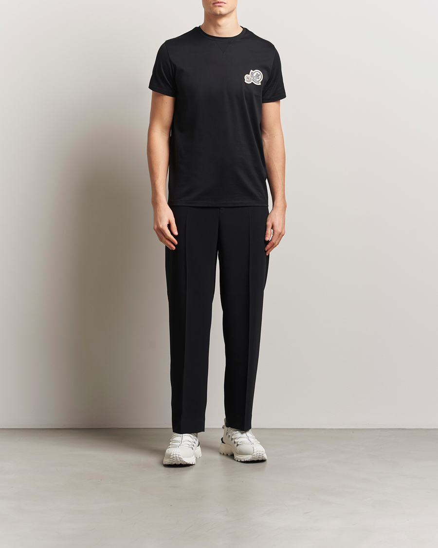 Herr | T-Shirts | Moncler | Double Logo T-Shirt Black