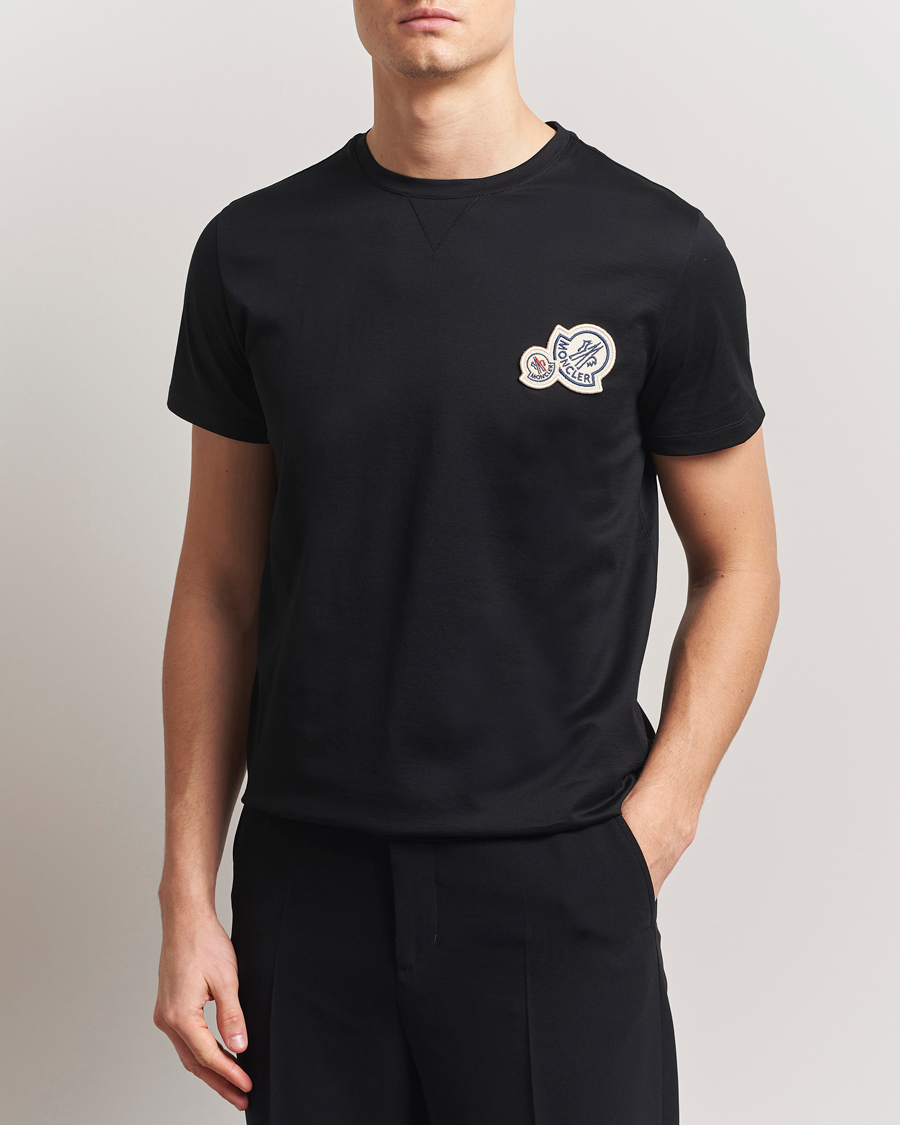 Herr | T-Shirts | Moncler | Double Logo T-Shirt Black