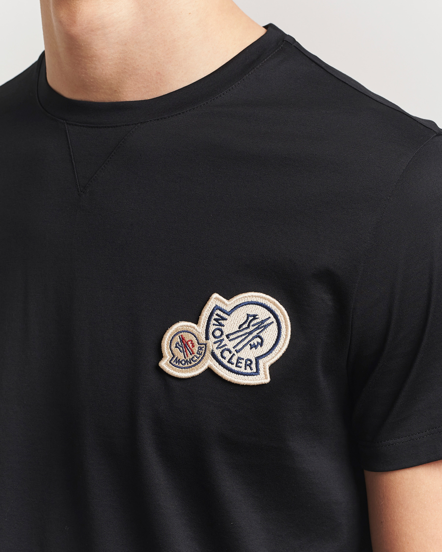 Herr | T-Shirts | Moncler | Double Logo T-Shirt Black