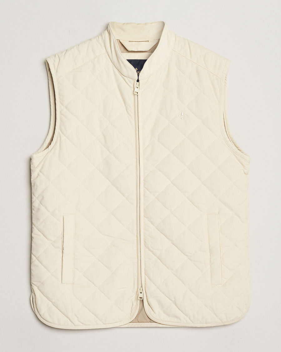 Herr | Jackor | Morris | Teddy Quilted Cord Vest Khaki