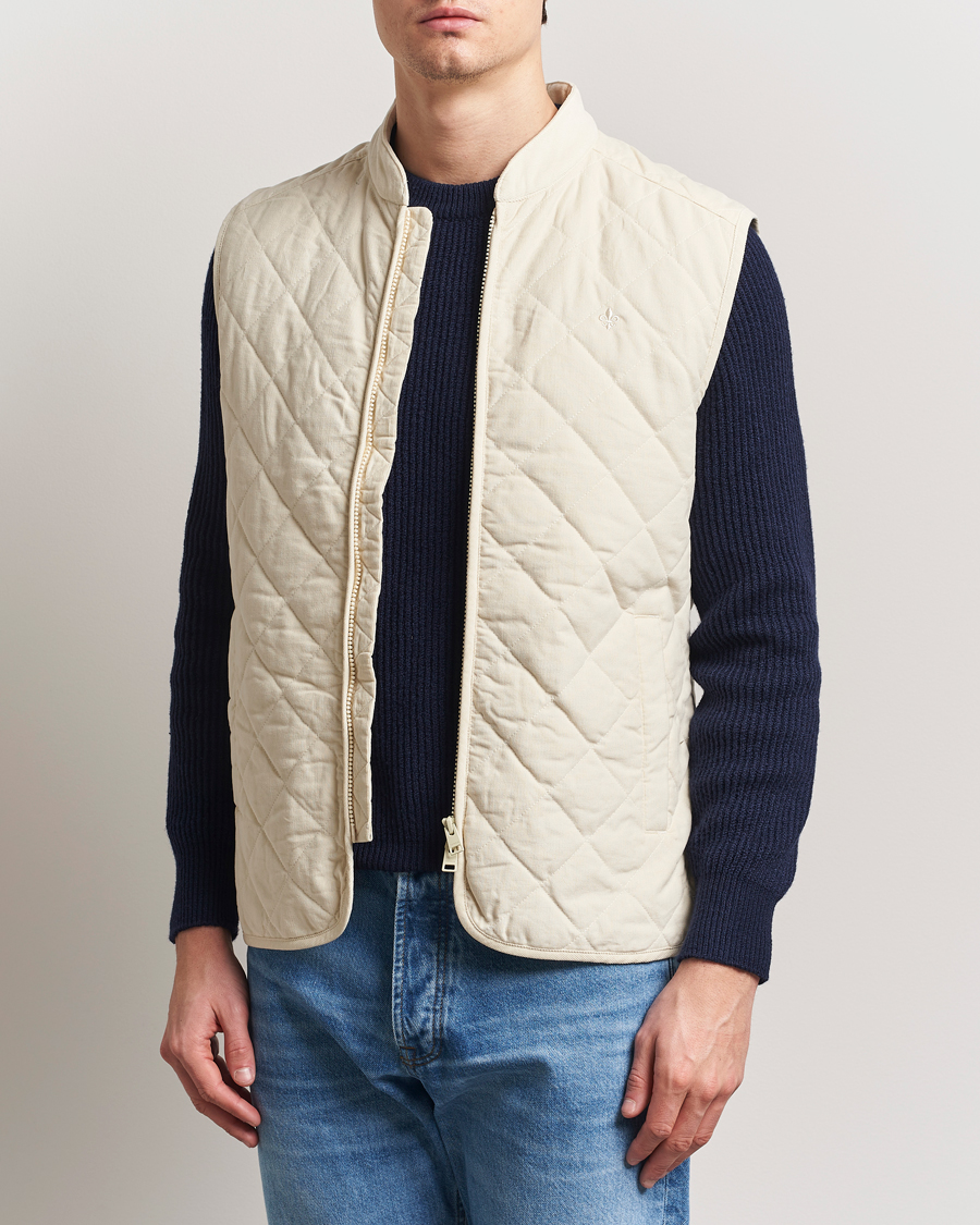 Herr | Jackor | Morris | Teddy Quilted Cord Vest Khaki
