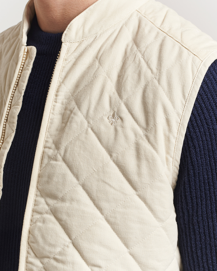 Herr | Jackor | Morris | Teddy Quilted Cord Vest Khaki
