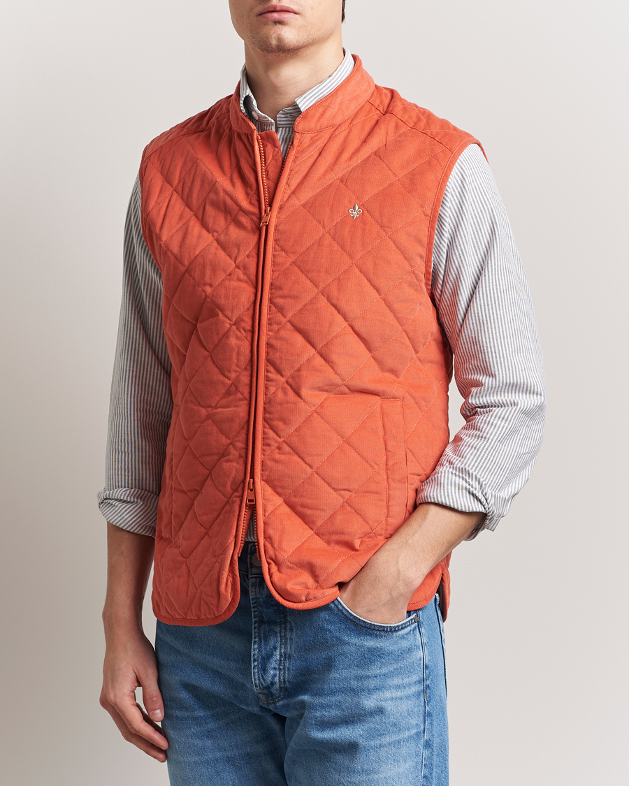 Herr | Västar | Morris | Teddy Quilted Cord Vest Orange