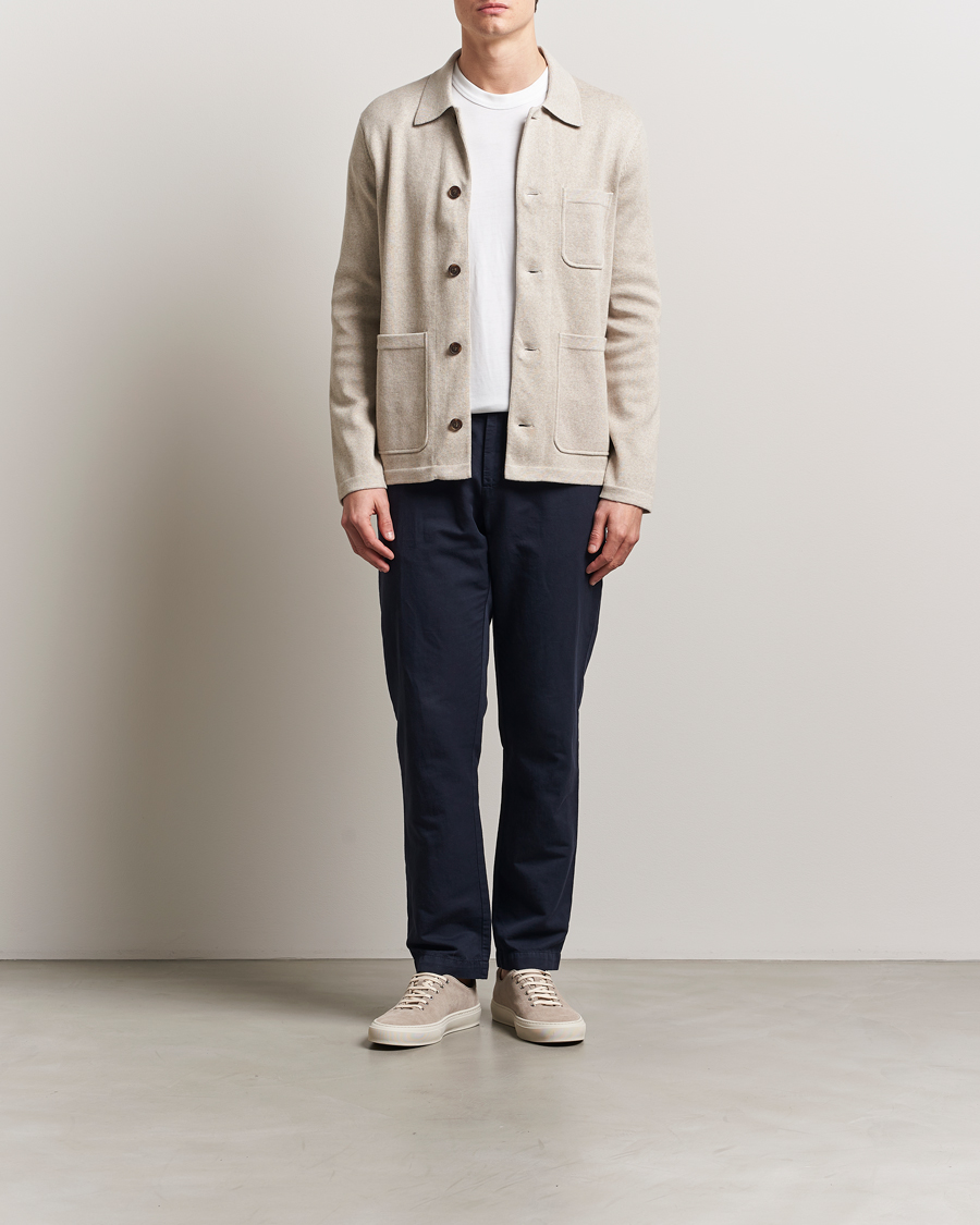 Herr | Skjortor | Morris | Jake Knitted Shirt Jacket Beige