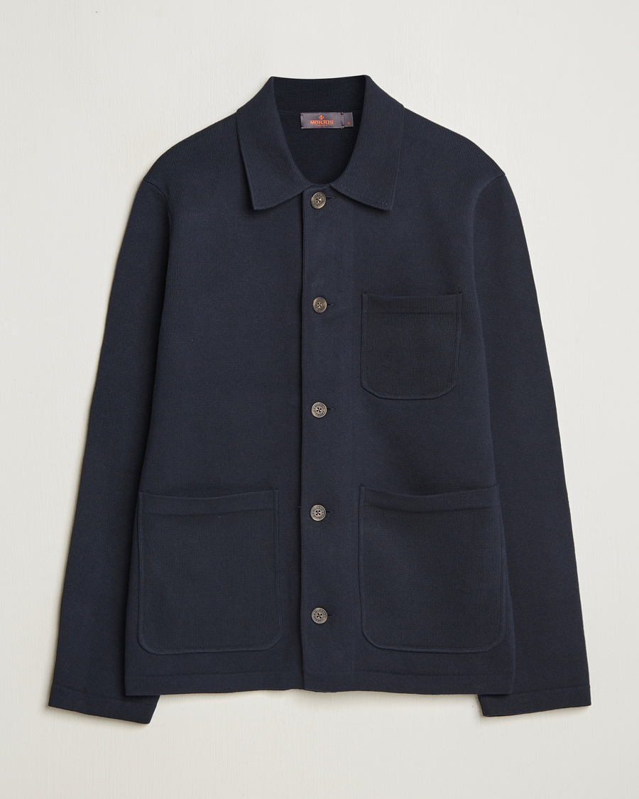 Herr | Skjortor | Morris | Jake Knitted Shirt Jacket Navy