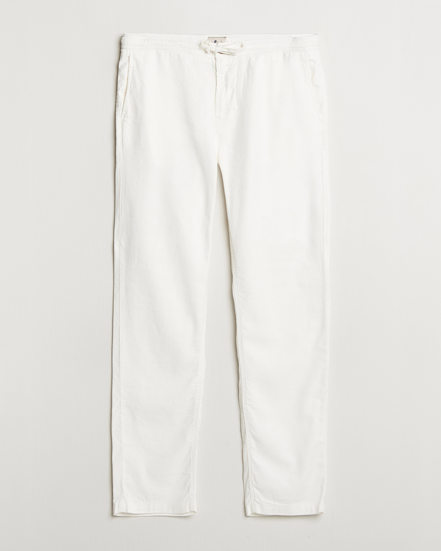 Herr | Byxor | Morris | Fenix Linen/Cotton Trousers Off White