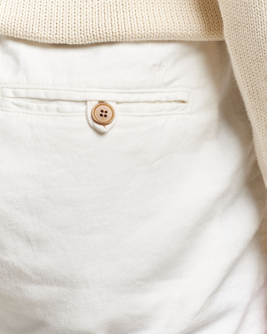 Herr | Byxor | Morris | Fenix Linen/Cotton Trousers Off White