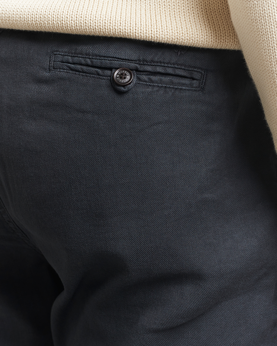 Herr | Byxor | Morris | Fenix Linen/Cotton Trousers Blue