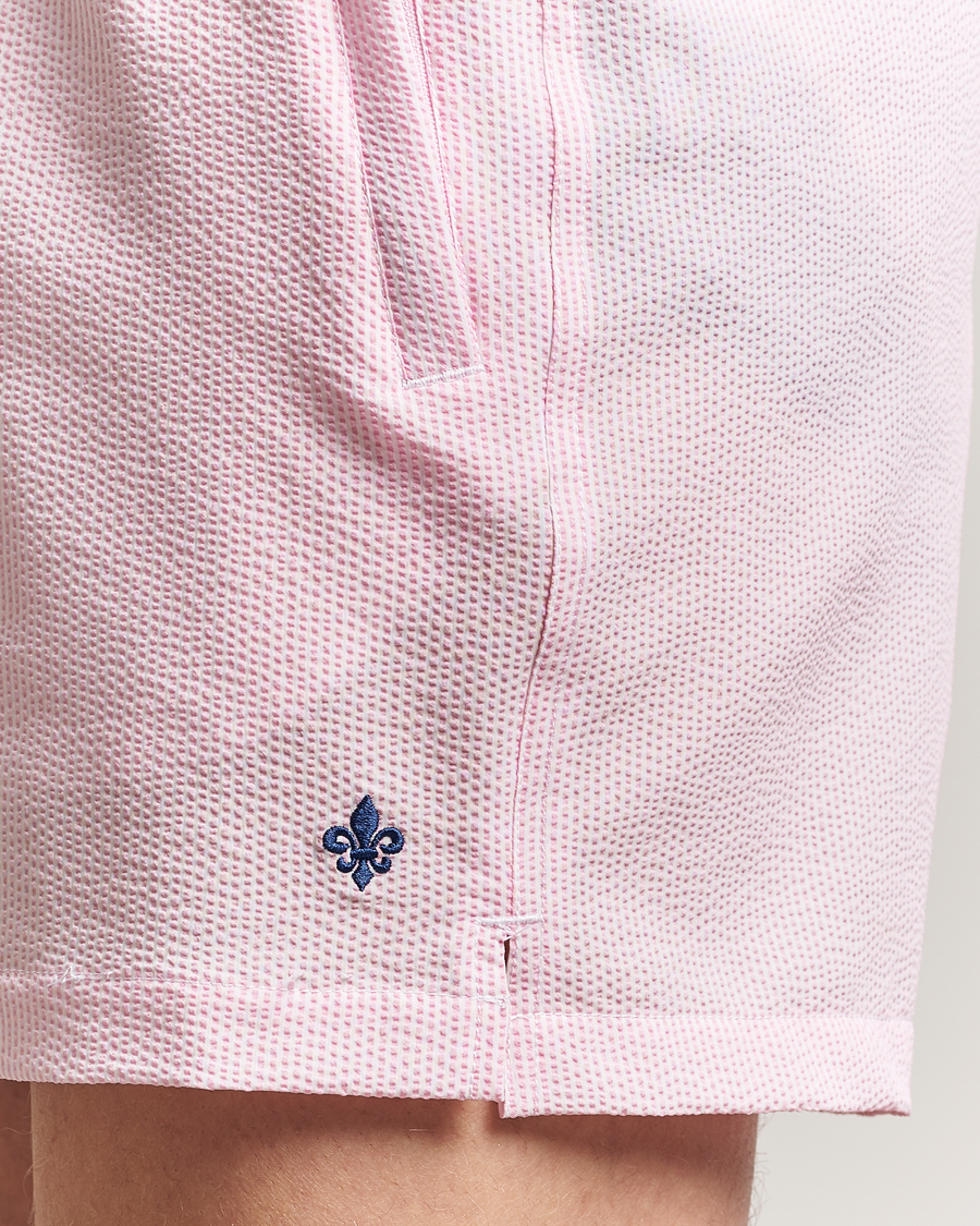Herr | Badbyxor | Morris | Seersucker Bathing Trunks Light Pink