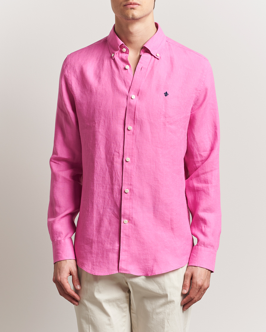 Herr | Skjortor | Morris | Douglas Linen Button Down Shirt Cerise