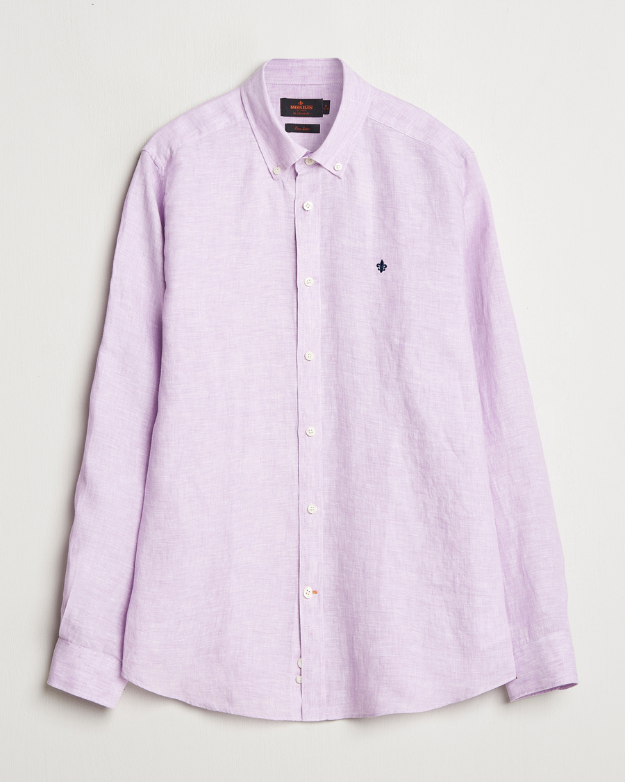 Herr | Skjortor | Morris | Douglas Linen Button Down Shirt Purple