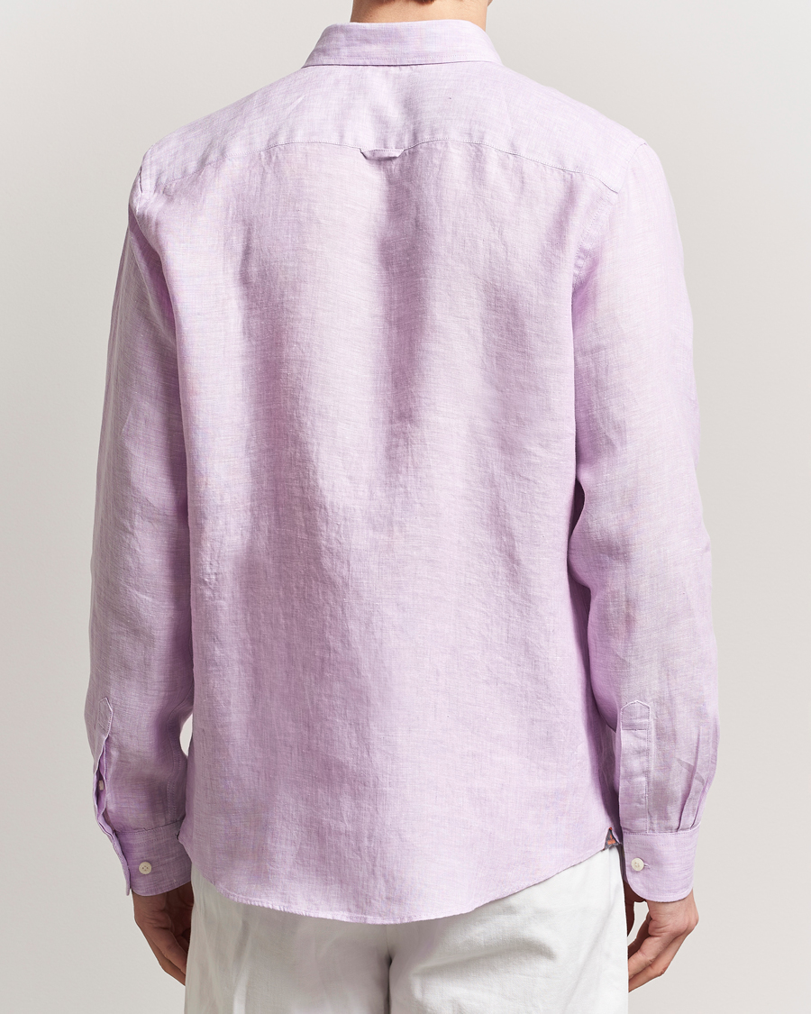 Herr | Skjortor | Morris | Douglas Linen Button Down Shirt Purple