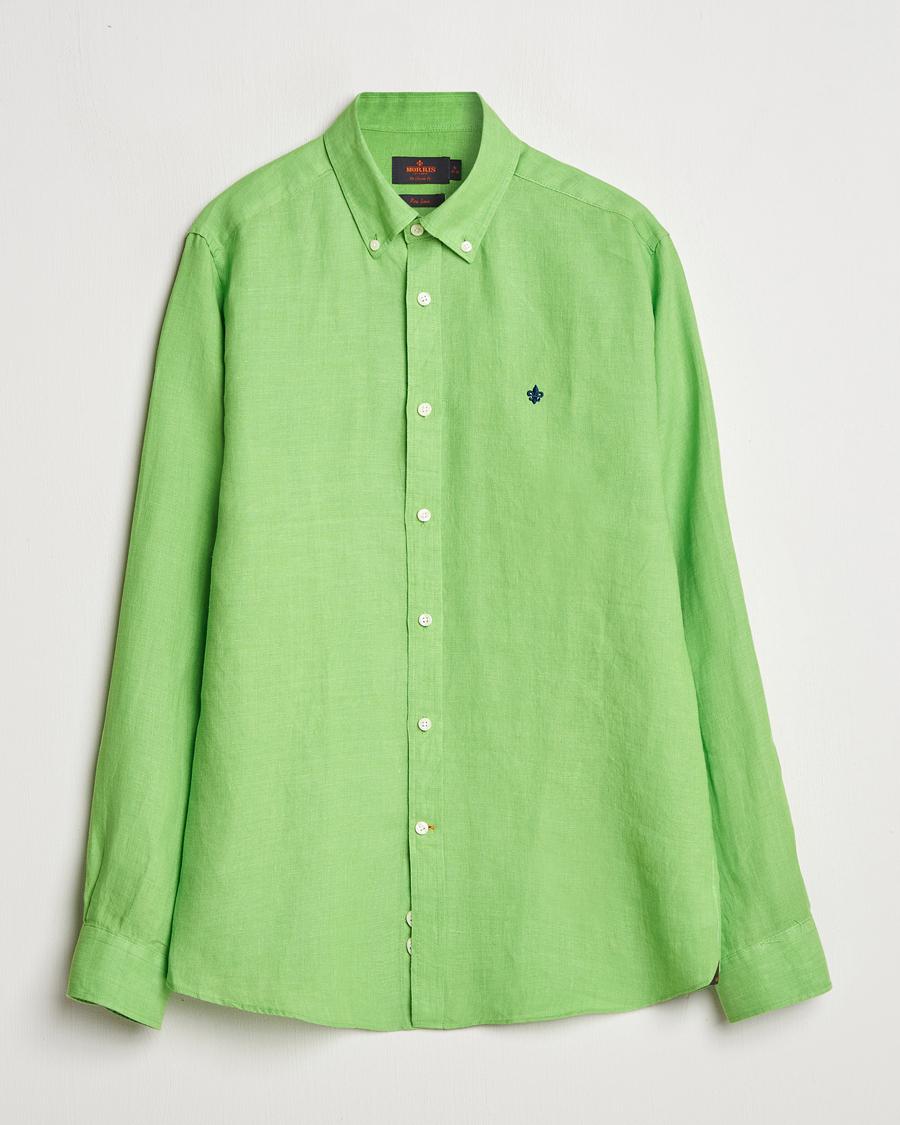 Herr | Skjortor | Morris | Douglas Linen Button Down Shirt Green