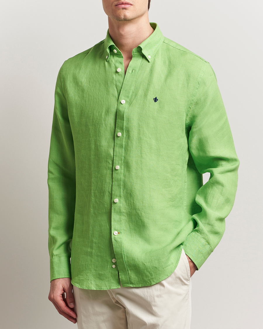 Herr | Skjortor | Morris | Douglas Linen Button Down Shirt Green
