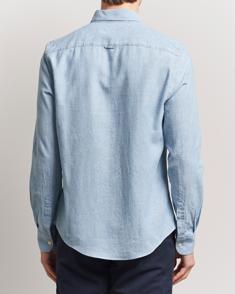 Herr | Skjortor | Morris | Linen Indigo Shirt Light Blue