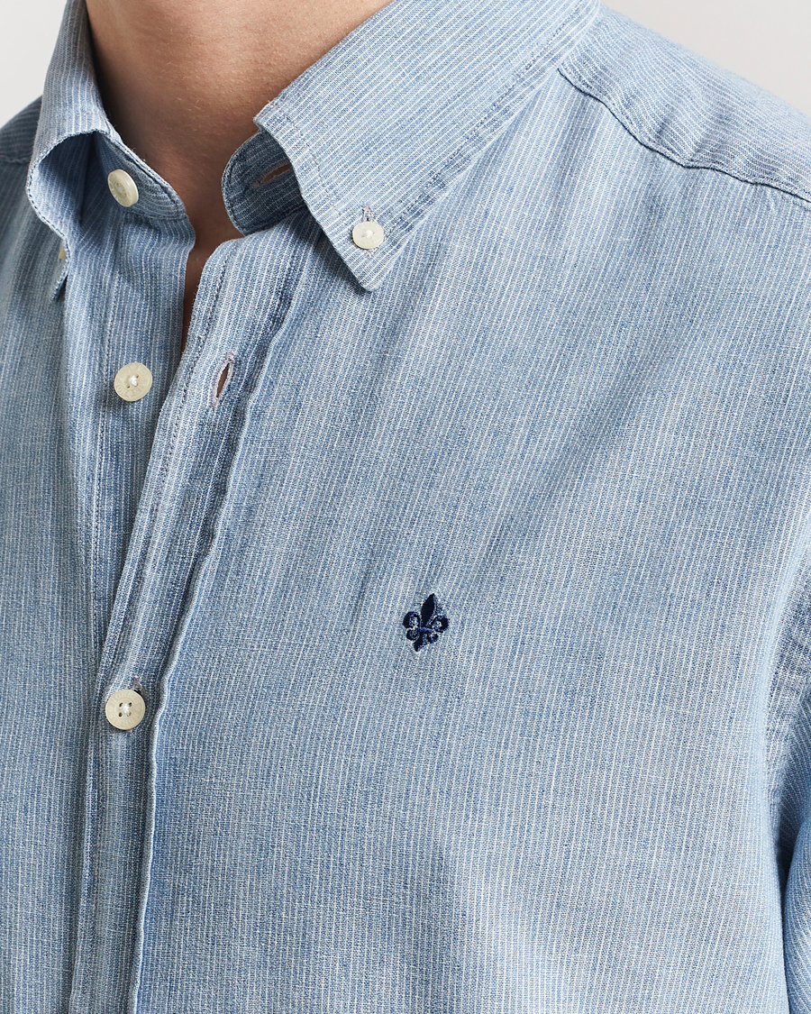 Herr | Skjortor | Morris | Linen Indigo Shirt Light Blue