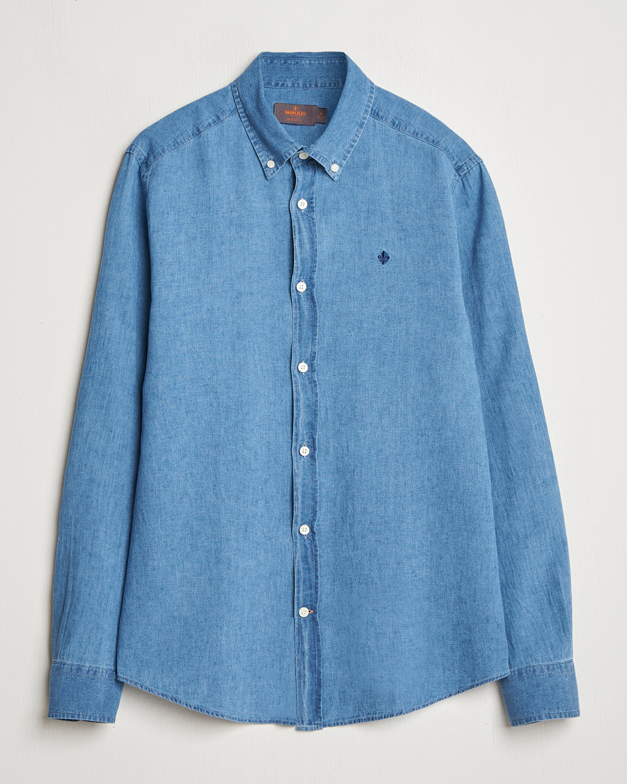Herr | Skjortor | Morris | Linen Indigo Shirt Dark Blue