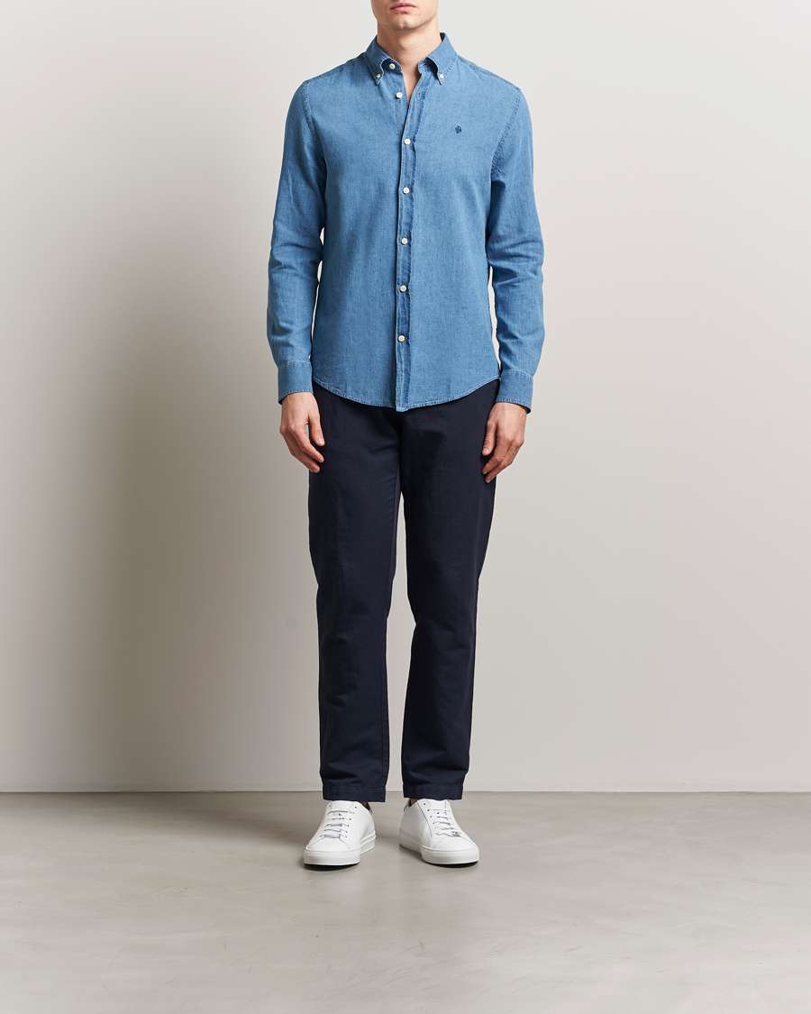 Herr | Skjortor | Morris | Linen Indigo Shirt Dark Blue