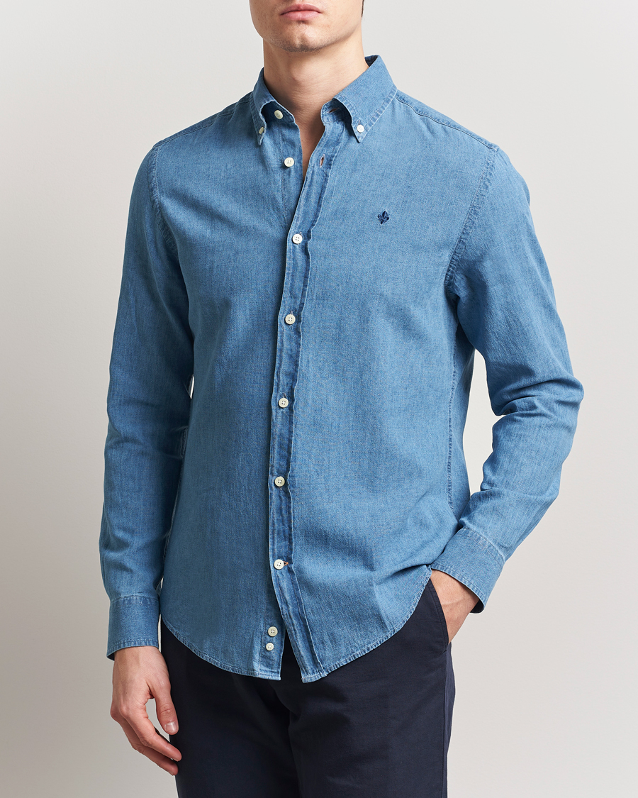 Herr | Skjortor | Morris | Linen Indigo Shirt Dark Blue
