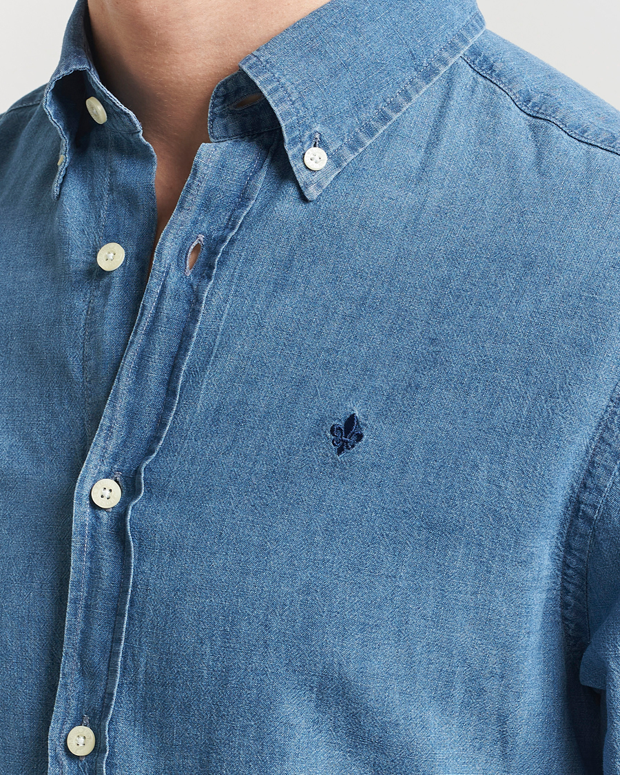 Herr | Skjortor | Morris | Linen Indigo Shirt Dark Blue