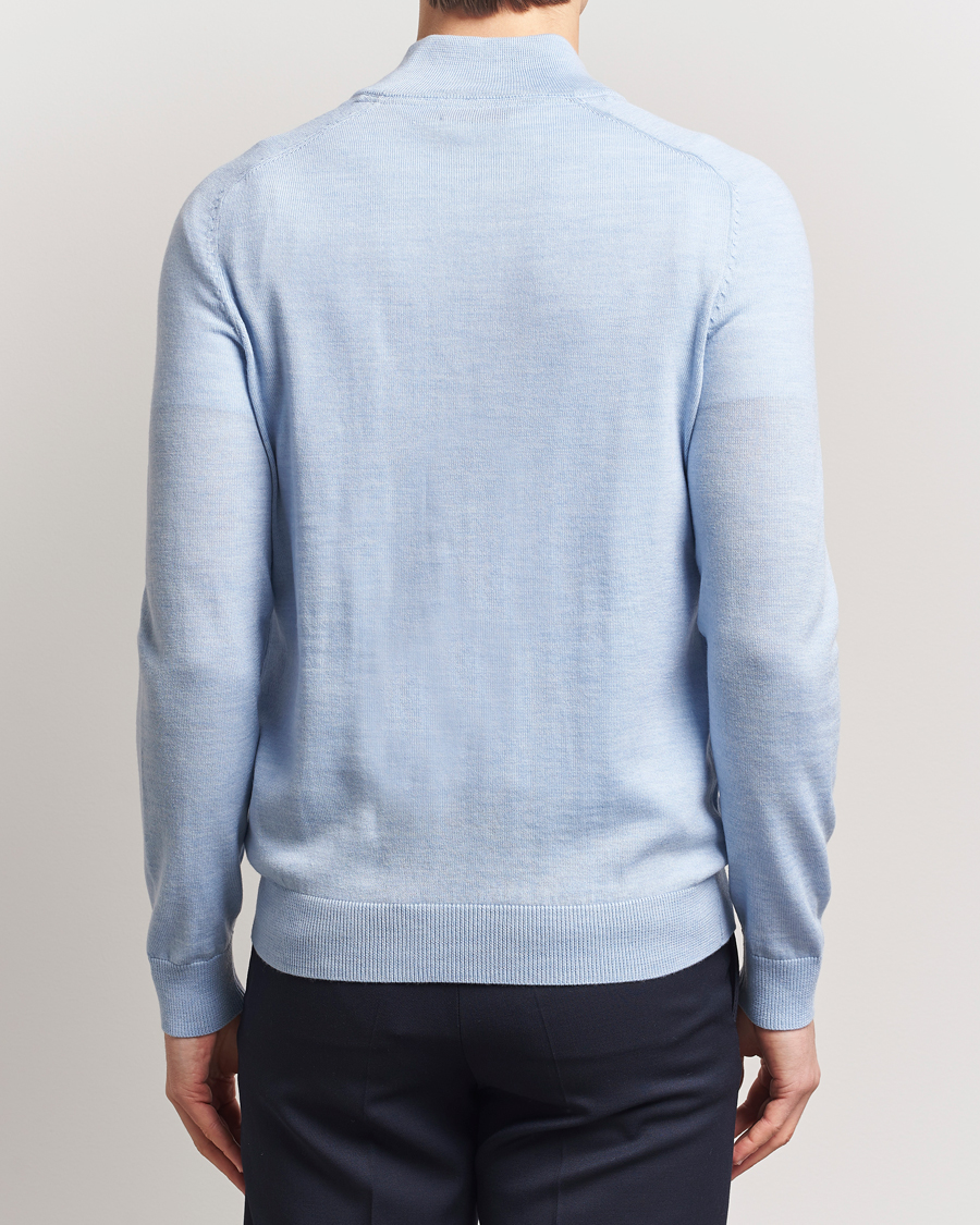 Herr | Tröjor | Morris | John Merino Half Zip Light Blue