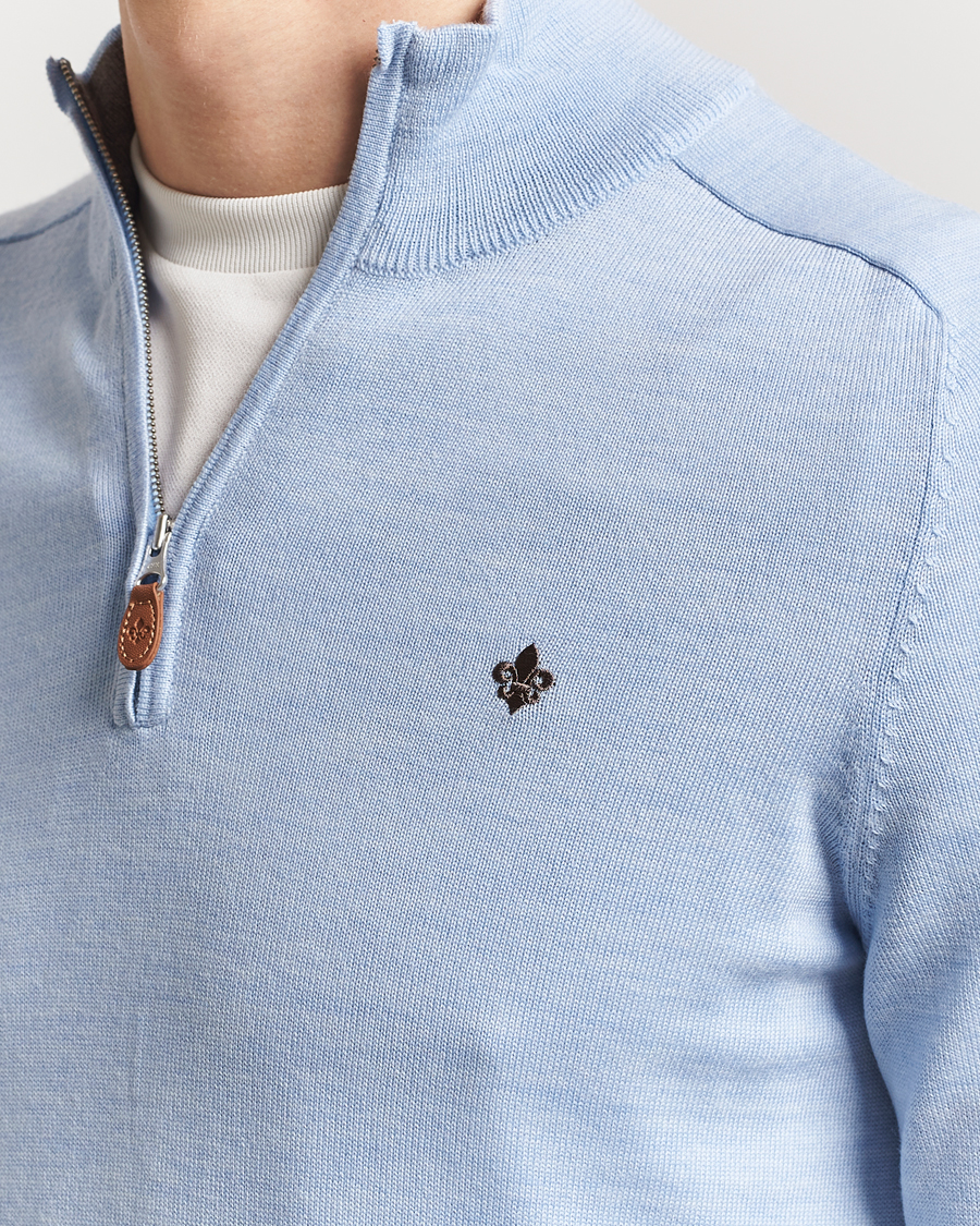 Herr | Tröjor | Morris | John Merino Half Zip Light Blue