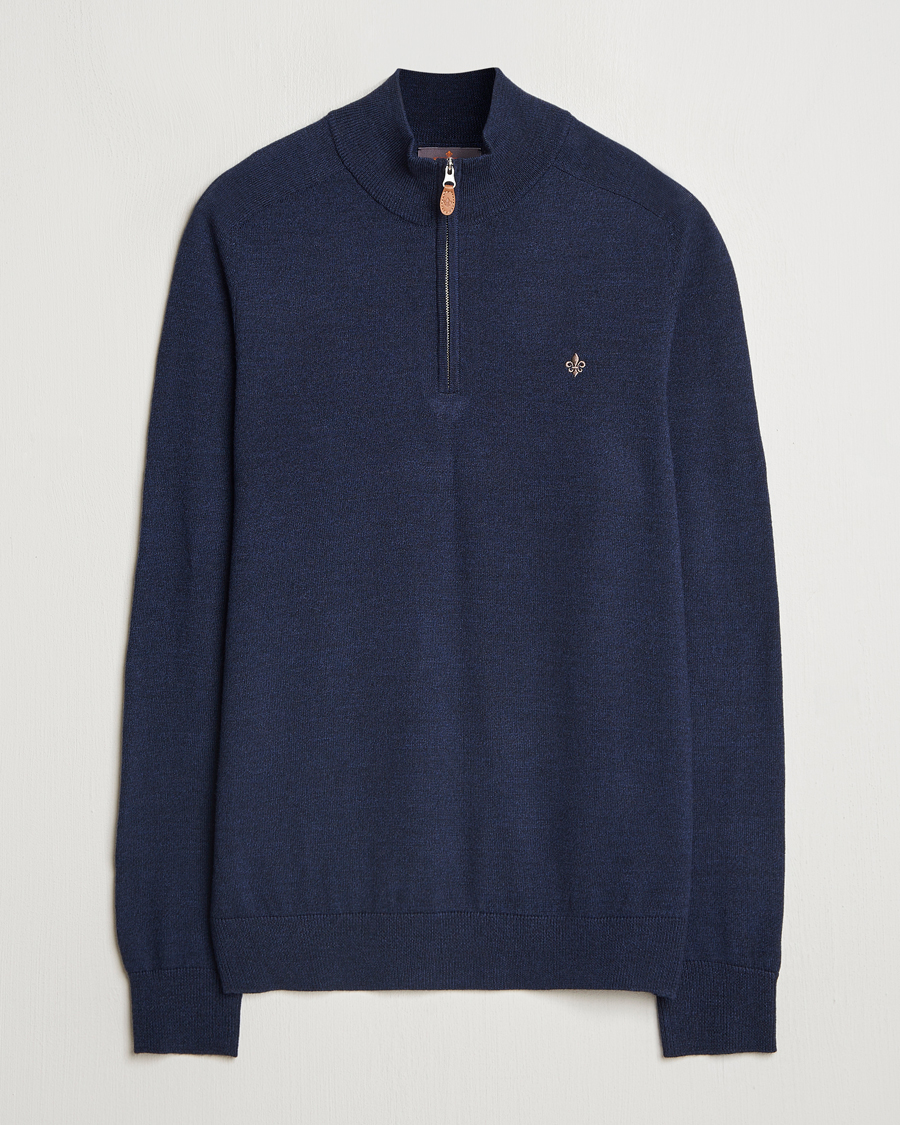 Herr | Tröjor | Morris | John Merino Half Zip Dark Blue
