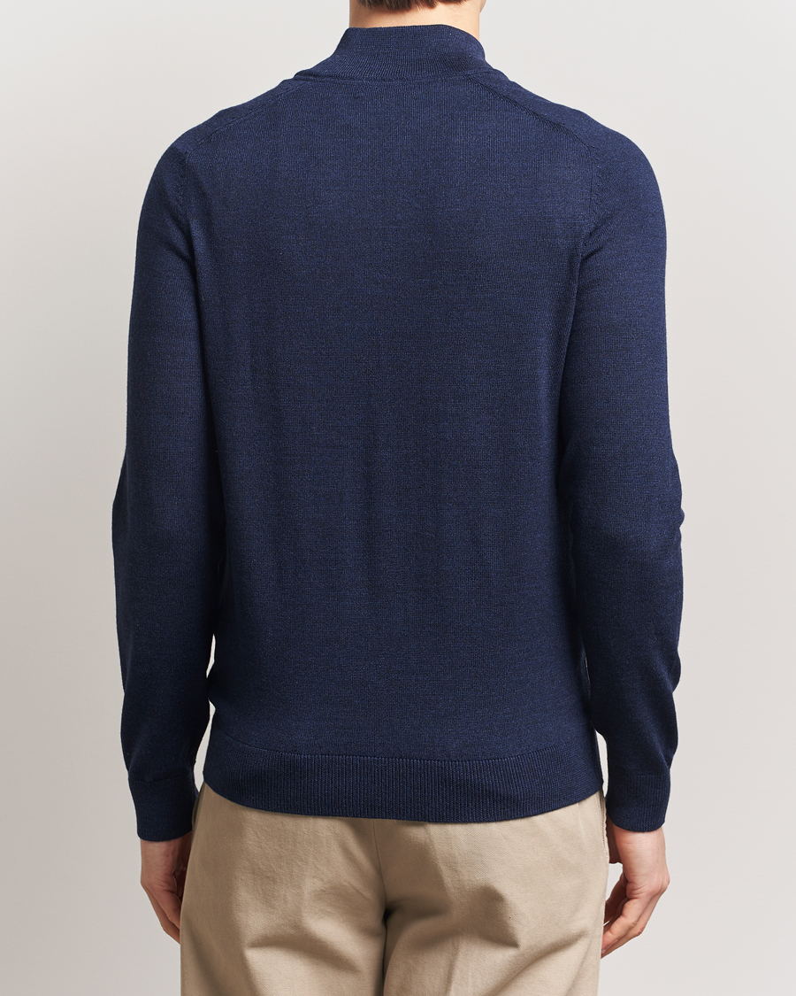 Herr | Tröjor | Morris | John Merino Half Zip Dark Blue
