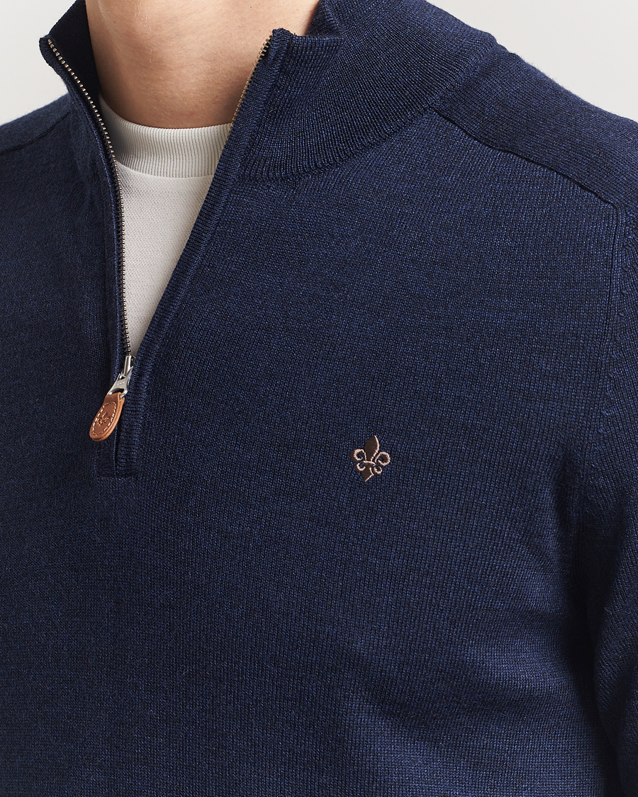 Herr | Tröjor | Morris | John Merino Half Zip Dark Blue