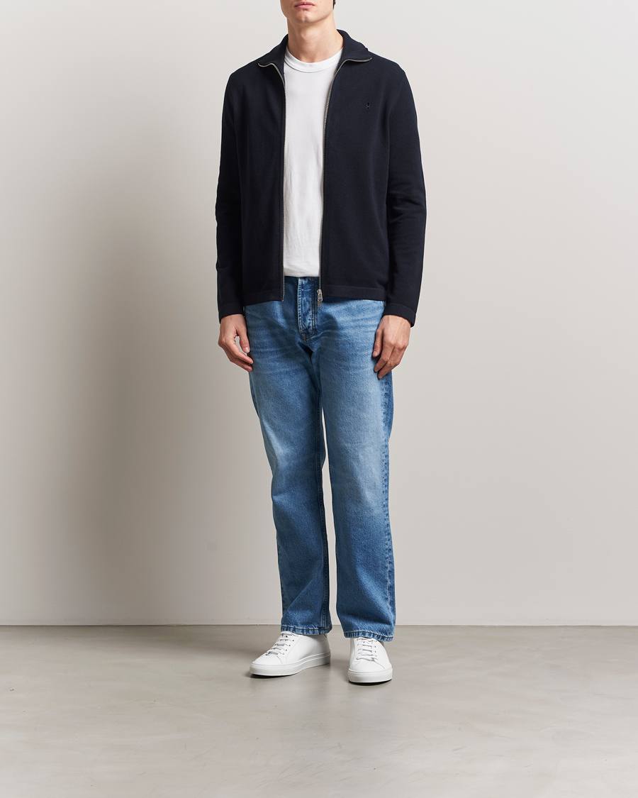 Herr | Tröjor | Morris | Jake Zip Cardigan Dark Blue