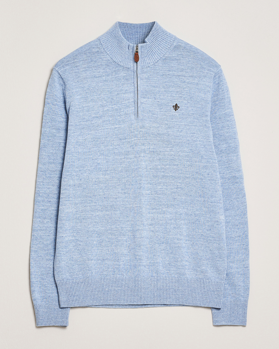 Herr | Tröjor | Morris | Randall Half Zip Light Blue