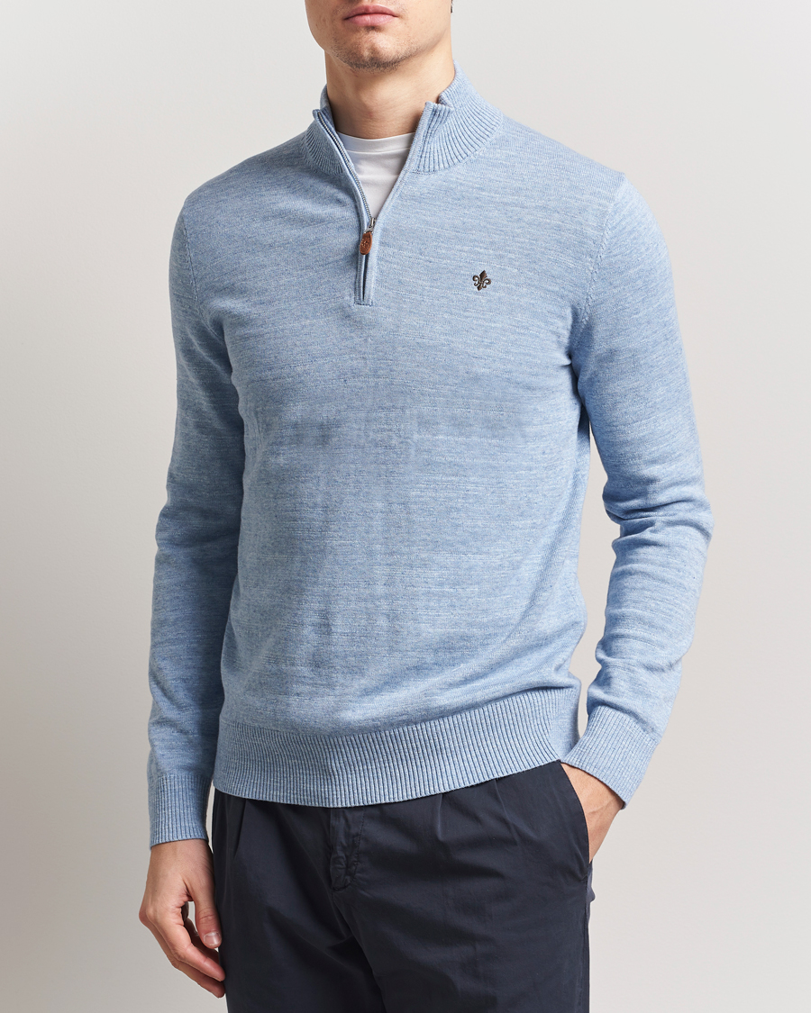 Herr | Tröjor | Morris | Randall Half Zip Light Blue