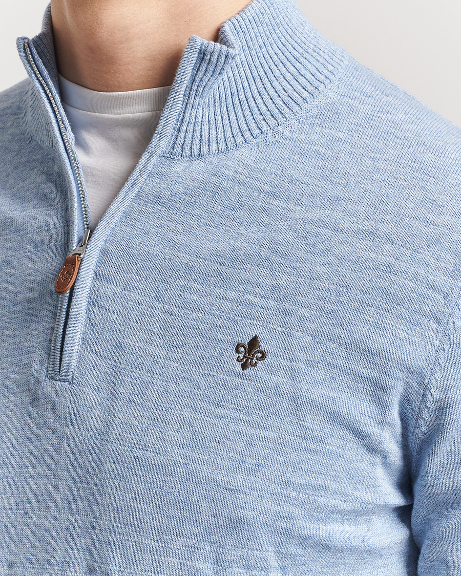 Herr | Tröjor | Morris | Randall Half Zip Light Blue