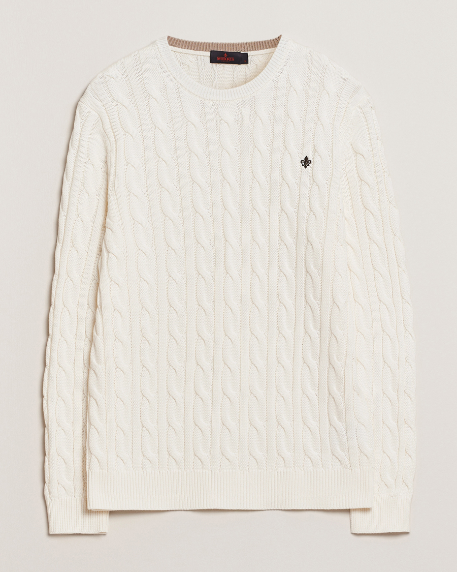 Herr | Tröjor | Morris | Ethan Cable O-Neck Off White