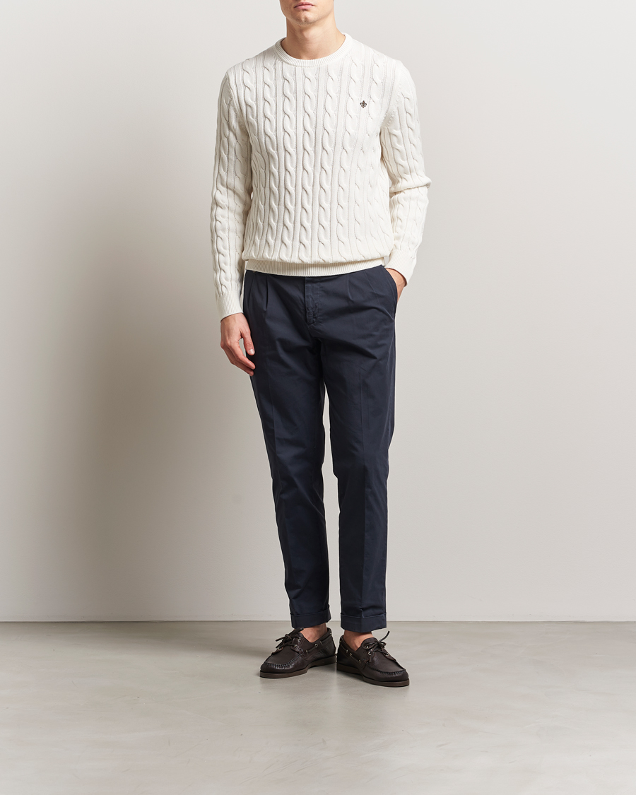 Herr | Tröjor | Morris | Ethan Cable O-Neck Off White