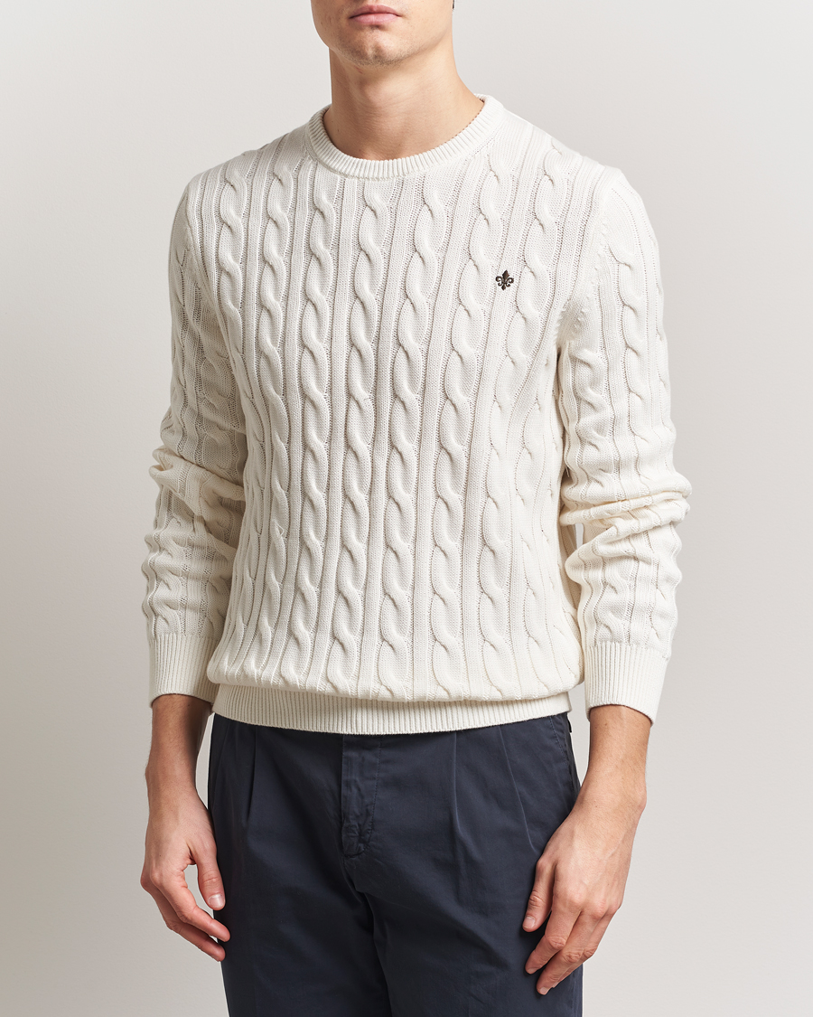 Herr | Tröjor | Morris | Ethan Cable O-Neck Off White