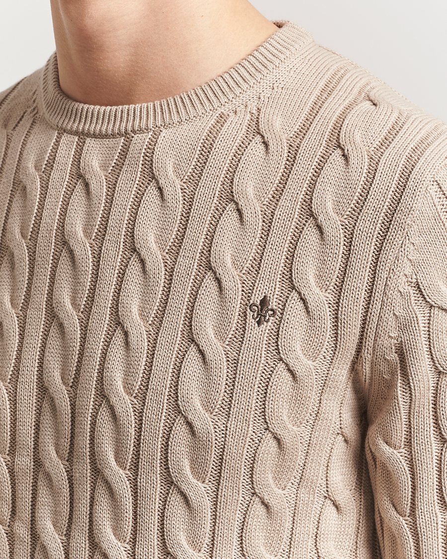 Herr | Tröjor | Morris | Ethan Cable O-Neck Khaki