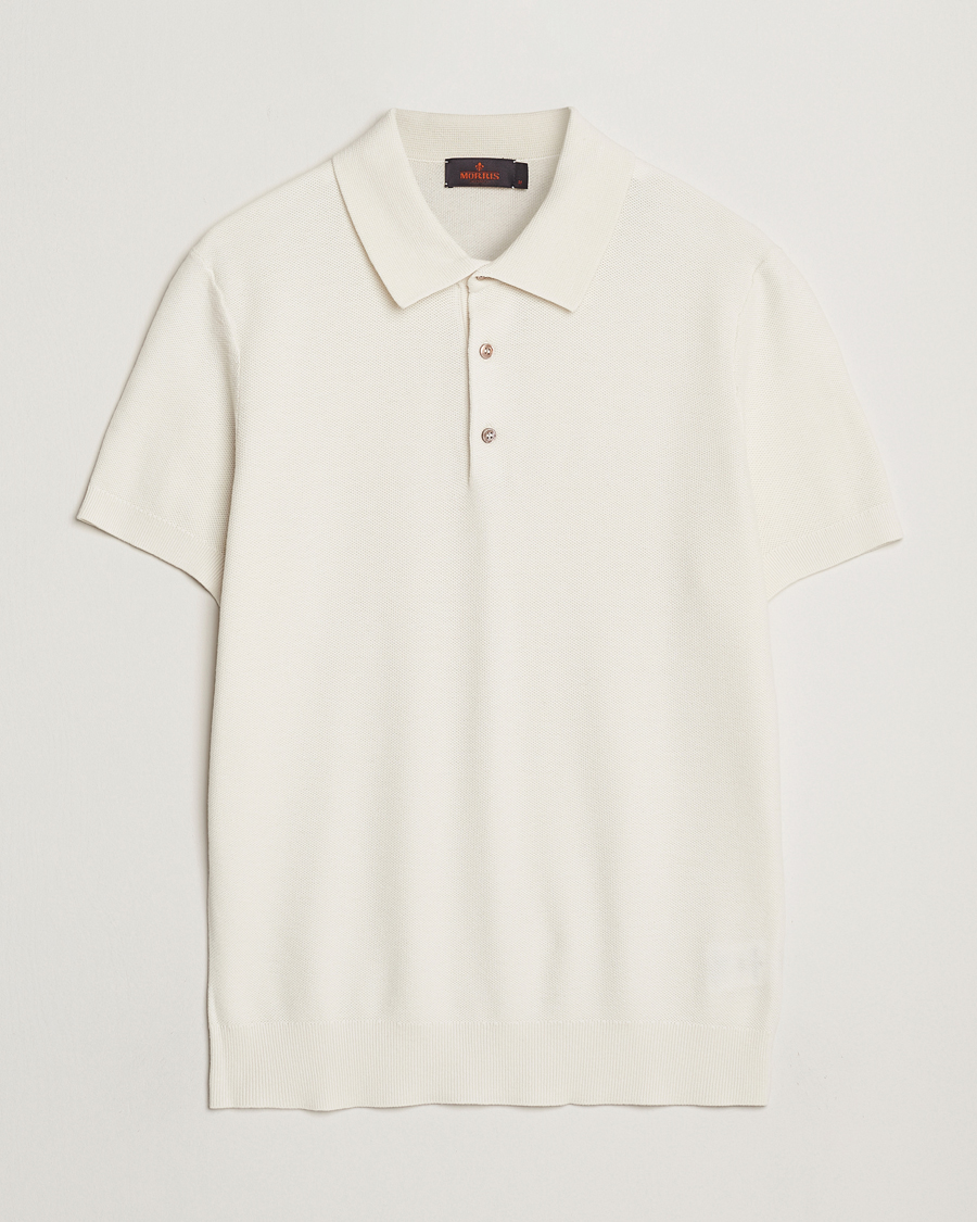 Herr | Pikéer | Morris | Walter Knitted Polo Off White