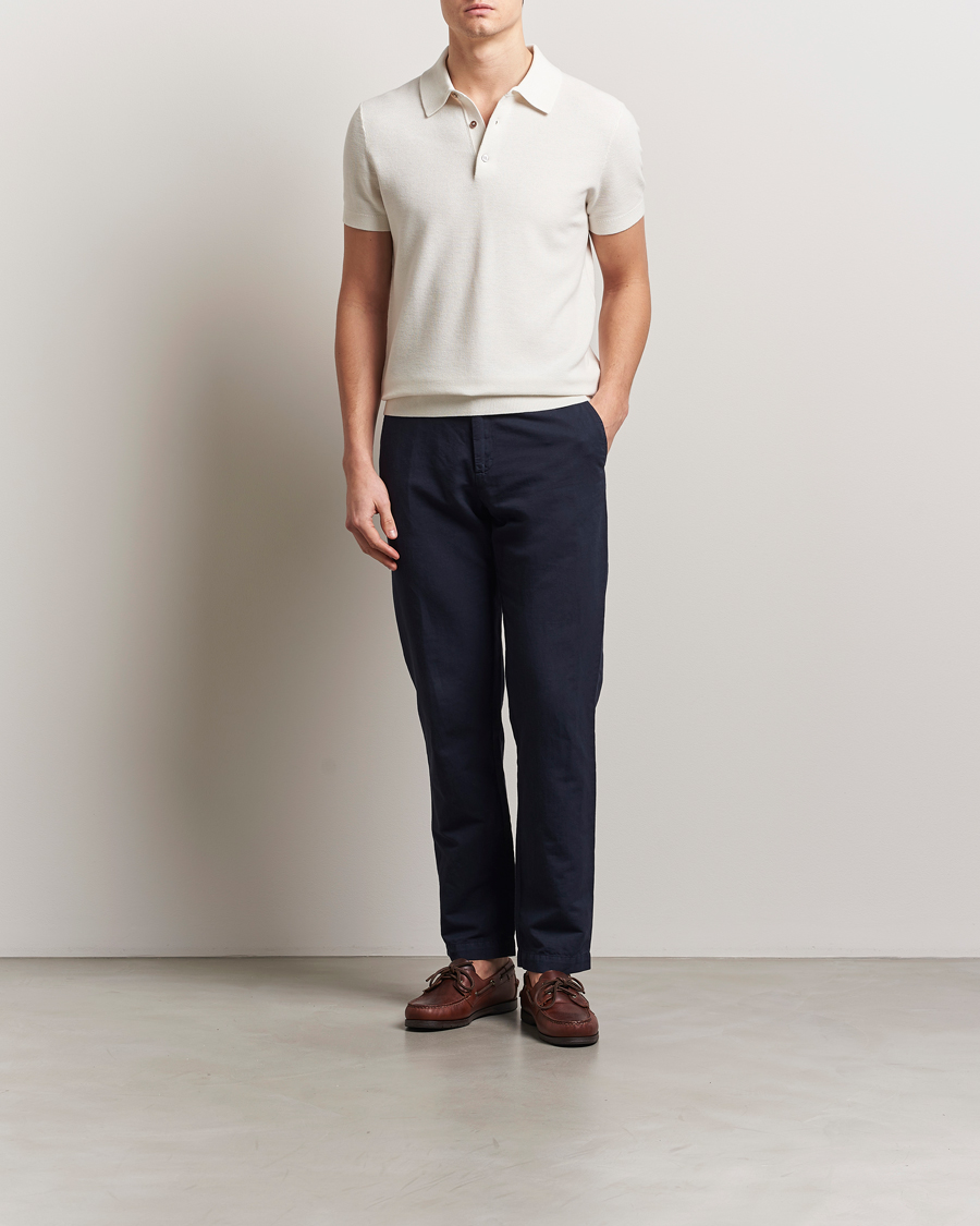 Herr | Pikéer | Morris | Walter Knitted Polo Off White