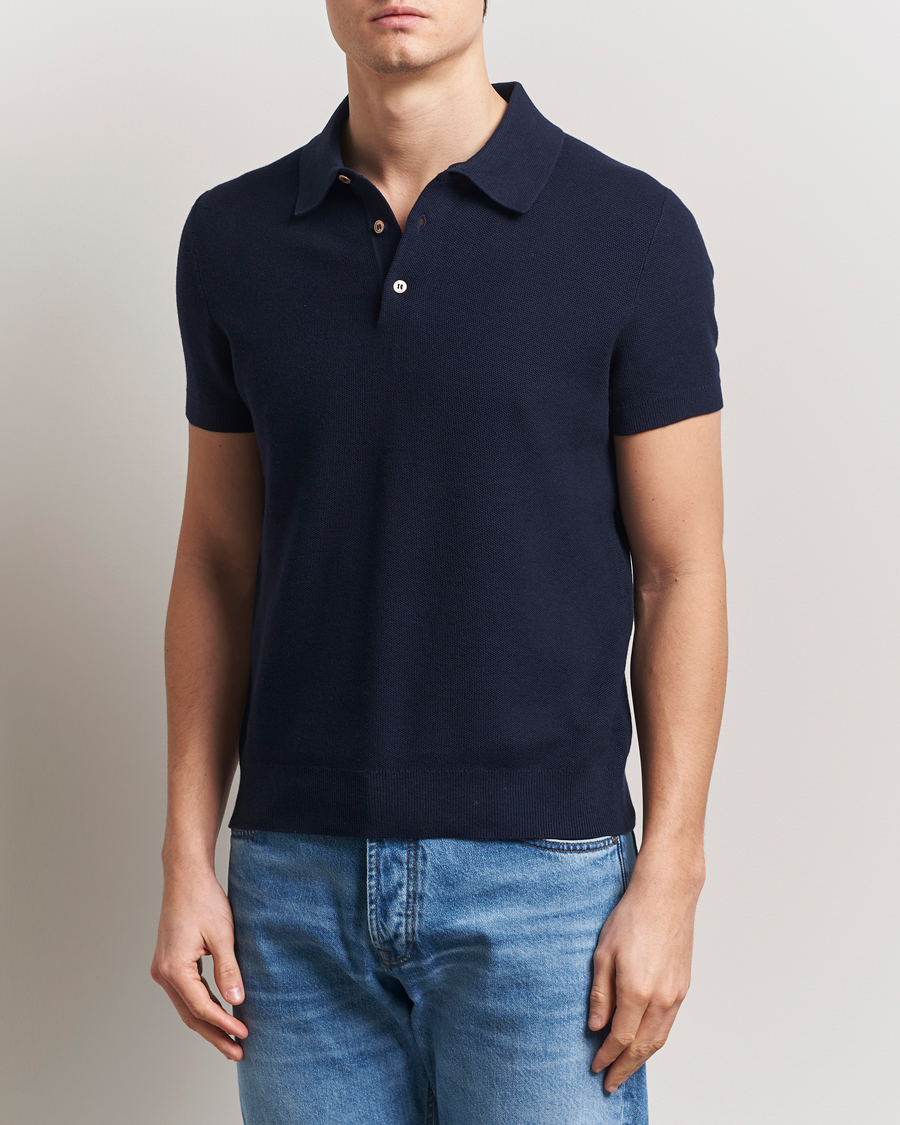 Herr | Pikéer | Morris | Walter Knitted Polo Navy