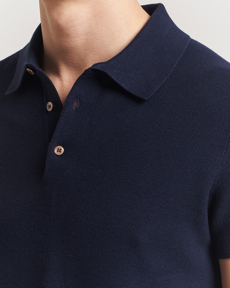 Herr | Pikéer | Morris | Walter Knitted Polo Navy