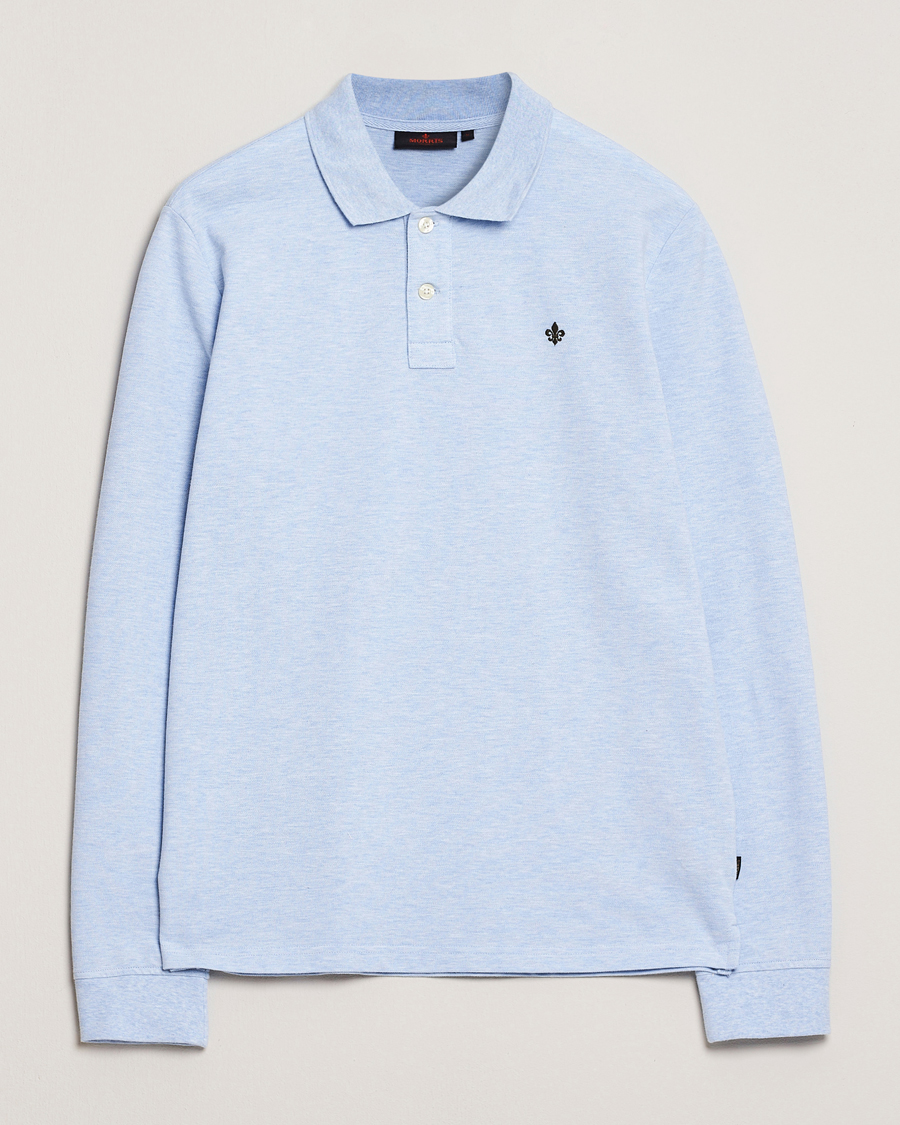 Herr | Tröjor | Morris | Camden Long Sleeve Pique Light Blue