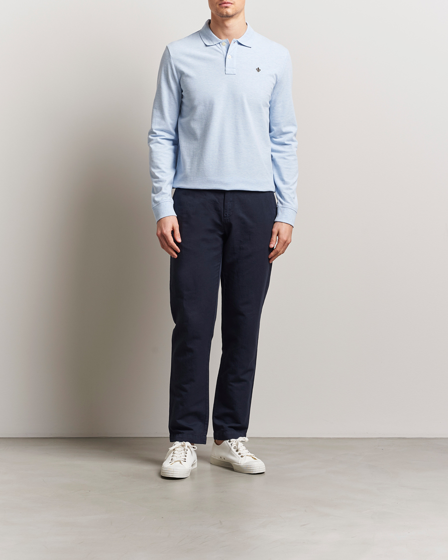 Herr | Tröjor | Morris | Camden Long Sleeve Pique Light Blue