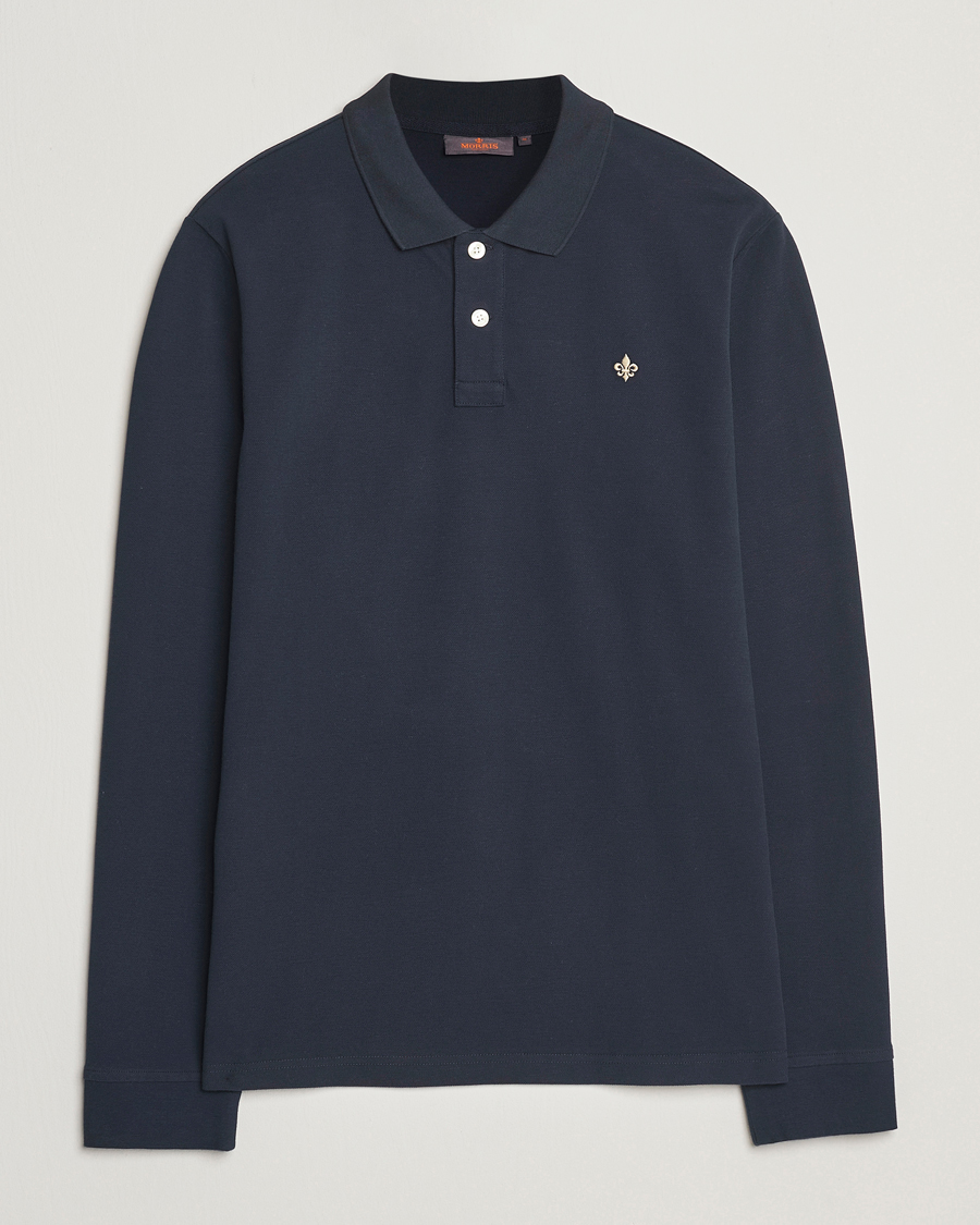 Herr | Pikéer | Morris | Camden Long Sleeve Pique Dark Blue
